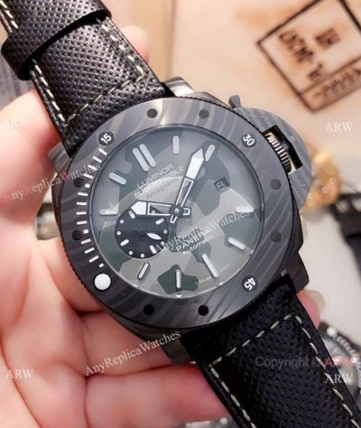 Replica Panerai Luminor Submersible Men watches Carbotech Case Camouflage Face